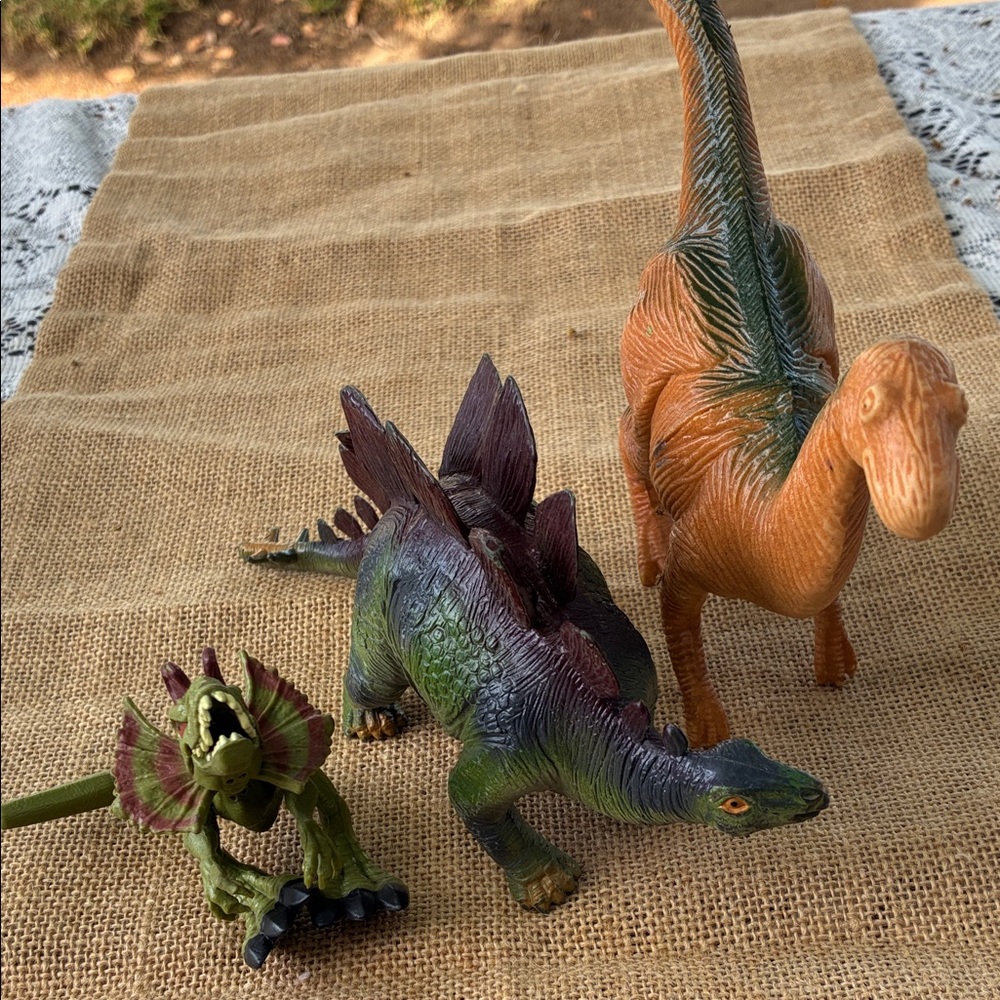 Green and Orange Reptile Dinosaur Toy Set - Unbranded